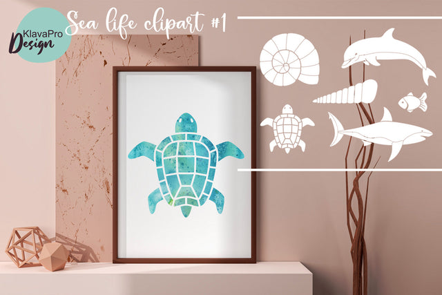 Sea life SVG silhouettes clipart SVG Klava P 
