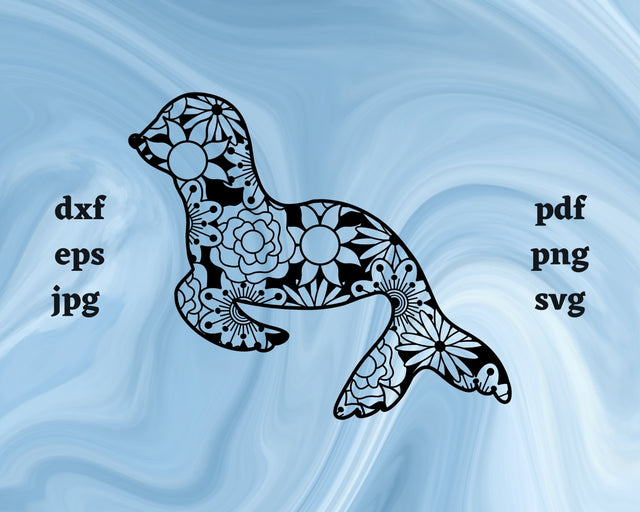 Sea Lion Mandala SVG Cut File SVG Northern Light SVG 