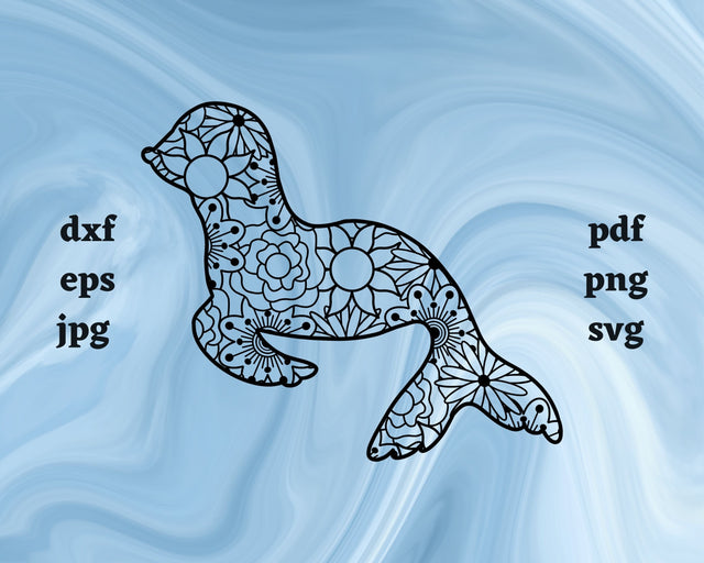 Sea Lion Mandala SVG Cut File SVG Northern Light SVG 