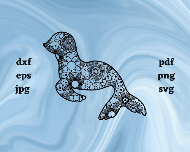 Sea Lion Mandala SVG Cut File SVG Northern Light SVG 