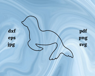 Sea Lion Outline SVG Cut File SVG Northern Light SVG 