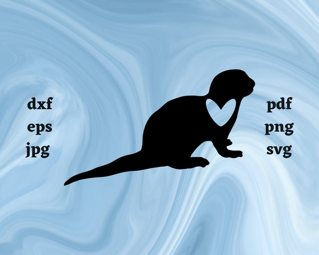 Sea Otter Heart SVG Cut File SVG Northern Light SVG 