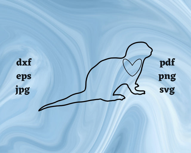 Sea Otter Heart SVG Cut File SVG Northern Light SVG 
