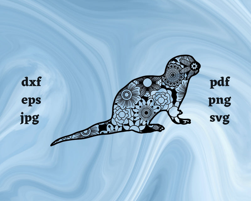 Sea Otter Mandala SVG Cut File SVG Northern Light SVG 