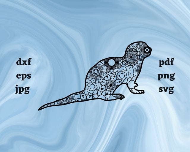 Sea Otter Mandala SVG Cut File SVG Northern Light SVG 