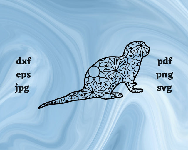 Sea Otter Mandala SVG Cut File SVG Northern Light SVG 