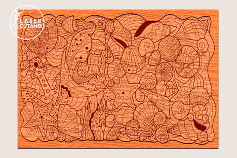 SEA PUZZLE Paint Cut Template for Kids, Educational Tools, Multilayer Laser Cut Files SVG LaserCutano 