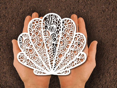 Sea shell mermaid Paper cut SVG Johan Ru designs 