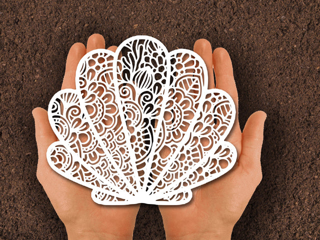 Sea shell mermaid Paper cut SVG Johan Ru designs 