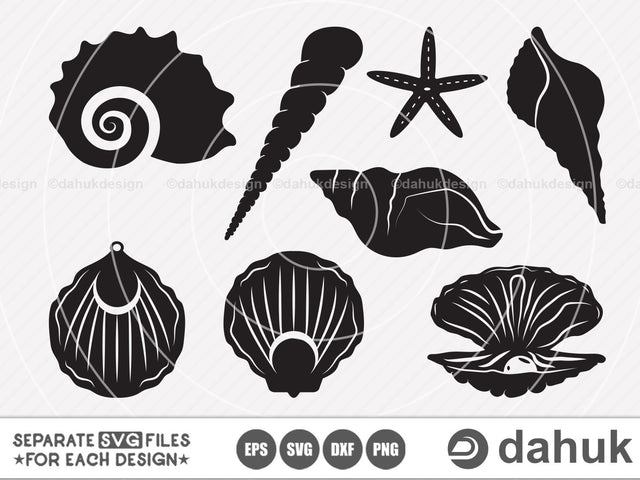 Sea Shell Pearl SVG, Mermaid Shell SVG, Seashell svg, Cut file, for silhouette, svg, eps, dxf, clipart, cricut design space, vinyl cut files SVG dahukdesign 