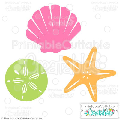 Sea Shells SVG Printable Cuttable Creatables 