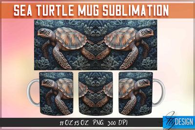 Sea Turtle 11 | 15 Oz Mug Sublimation Sublimation Fly Design 