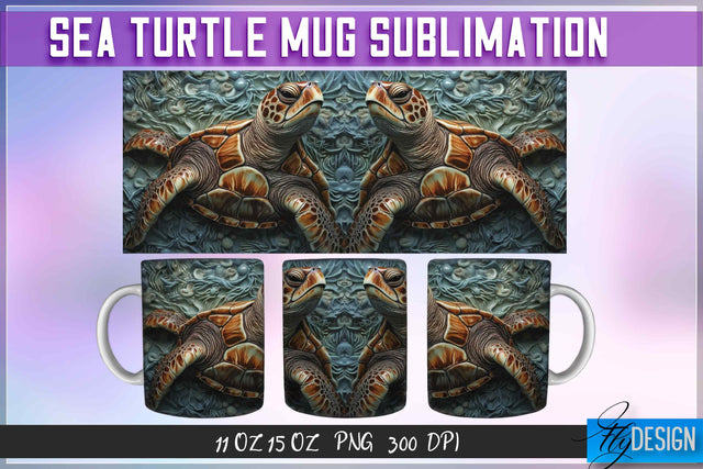 Sea Turtle 11 | 15 Oz Mug Sublimation Sublimation Fly Design 