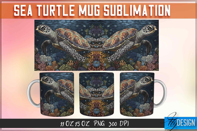 Sea Turtle 11 | 15 Oz Mug Sublimation Sublimation Fly Design 