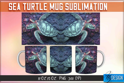 Sea Turtle 11 | 15 Oz Mug Sublimation Sublimation Fly Design 
