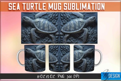 Sea Turtle 11 | 15 Oz Mug Sublimation Sublimation Fly Design 