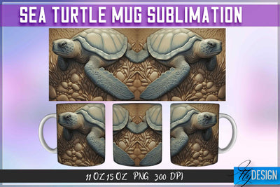 Sea Turtle 11 | 15 Oz Mug Sublimation Sublimation Fly Design 