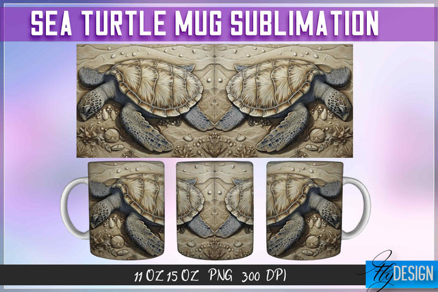 Sea Turtle 11 | 15 Oz Mug Sublimation Sublimation Fly Design 