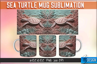 Sea Turtle 11 | 15 Oz Mug Sublimation Sublimation Fly Design 