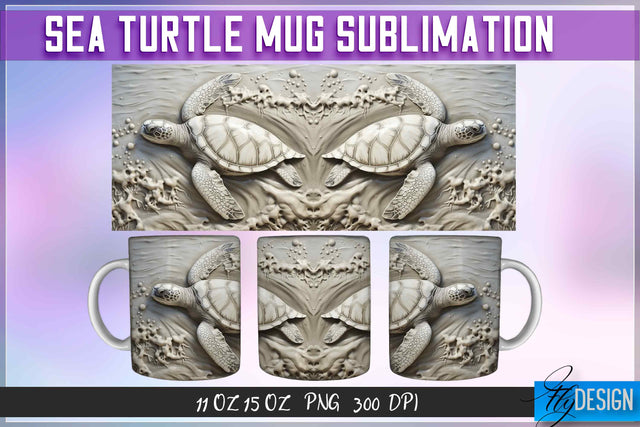 Sea Turtle 11 | 15 Oz Mug Sublimation Sublimation Fly Design 