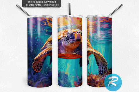 Sea Turtle 20 oz / 30 oz Tumbler PNG Sublimation Regulrcrative 