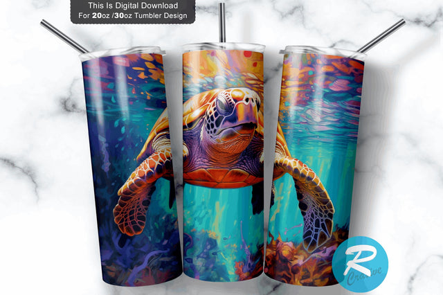 Sea Turtle 20 oz / 30 oz Tumbler PNG Sublimation Regulrcrative 