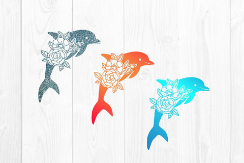 Sea Turtle Dolphin Angel Fish Seahorse whale Floral Mandala SVG dadan_pm 