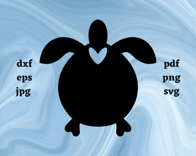 Sea Turtle Heart SVG Cut File SVG Northern Light SVG 