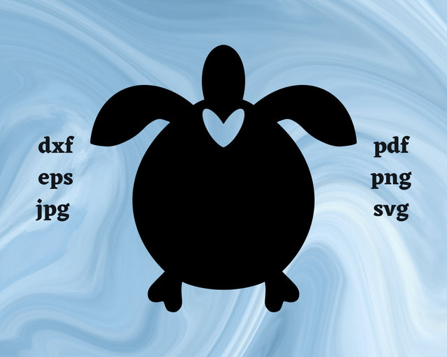 Sea Turtle Heart SVG Cut File SVG Northern Light SVG 