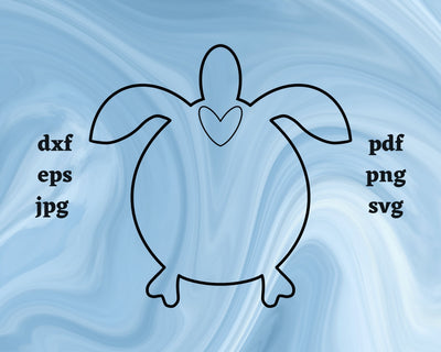 Sea Turtle Heart SVG Cut File SVG Northern Light SVG 