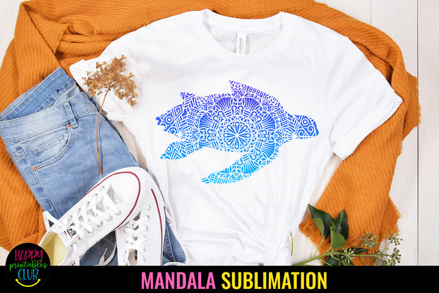 Sea Turtle Mandala Sublimation I Mandala PNG Sublimation Happy Printables Club 