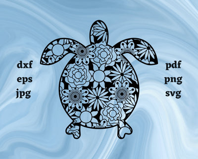 Sea Turtle Mandala SVG Cut File SVG Northern Light SVG 