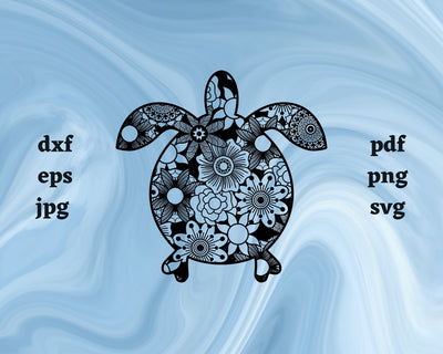 Sea Turtle Mandala SVG Cut File SVG Northern Light SVG 