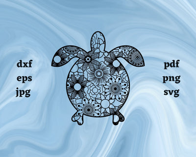 Sea Turtle Mandala SVG Cut File SVG Northern Light SVG 