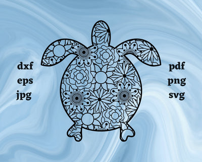 Sea Turtle Mandala SVG Cut File SVG Northern Light SVG 