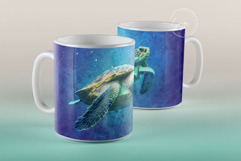 Sea Turtle Mug PNG, Beach Sublimation Mug, Turtle Mug Wrap, Sea Creatures Tumbler PNG, 11 & 15 Oz Coffee Mug Design, Cricut Sublimation Wrap Sublimation Syre Digital Creations 