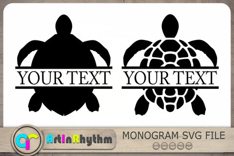 Sea Turtle Split Monogram Svg, Sea Turtle Svg, Sea Creature Svg, Sea Svg SVG Artinrhythm shop 