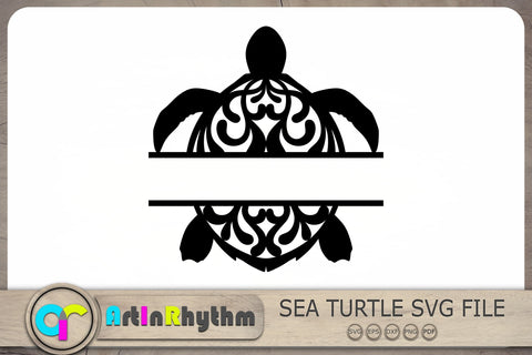 Sea Turtle Split Monogram Svg, Sea Turtle Svg, Sea Creature Svg SVG Artinrhythm shop 