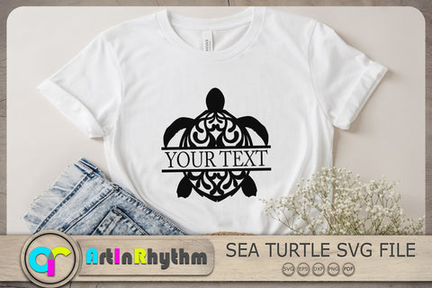 Sea Turtle Split Monogram Svg, Sea Turtle Svg, Sea Creature Svg SVG Artinrhythm shop 