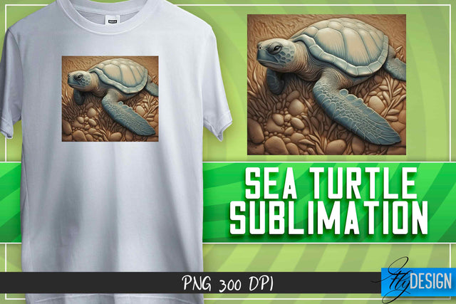 Sea Turtle Sublimation | T-Shirt Design Sublimation Fly Design 