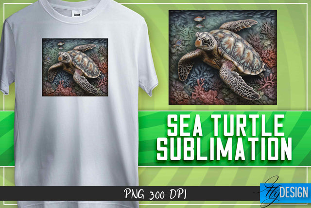 Sea Turtle Sublimation | T-Shirt Design Sublimation Fly Design 