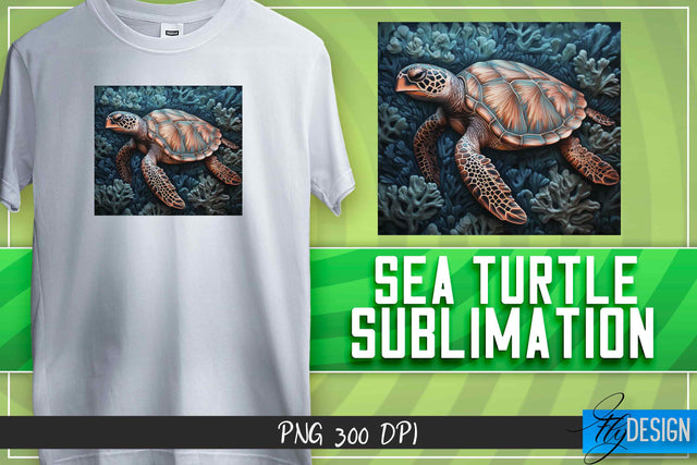 Sea Turtle Sublimation | T-Shirt Design Sublimation Fly Design 