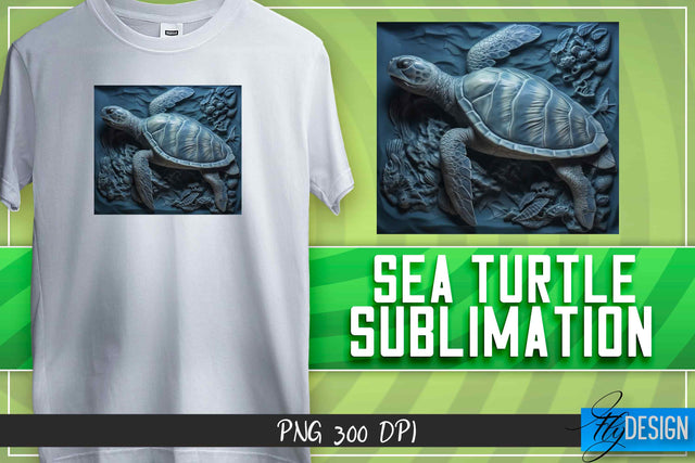 Sea Turtle Sublimation | T-Shirt Design Sublimation Fly Design 
