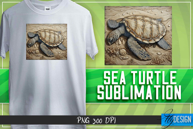 Sea Turtle Sublimation | T-Shirt Design Sublimation Fly Design 