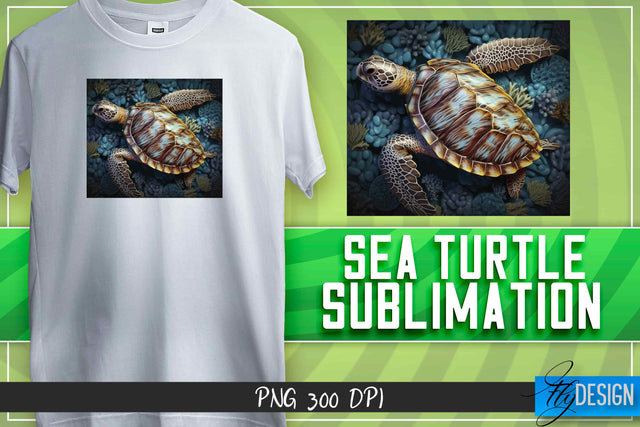 Sea Turtle Sublimation | T-Shirt Design Sublimation Fly Design 