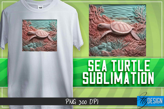 Sea Turtle Sublimation | T-Shirt Design Sublimation Fly Design 
