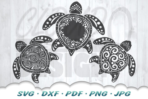 Sea Turtle SVG Bundle | Monogram Turtle SVG | Mandala SVG | Beach SVG SVG Cloud9Design 