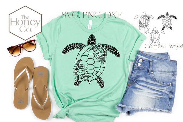 Sea Turtle SVG PNG DXF Floral Bundle SVG The Honey Company 