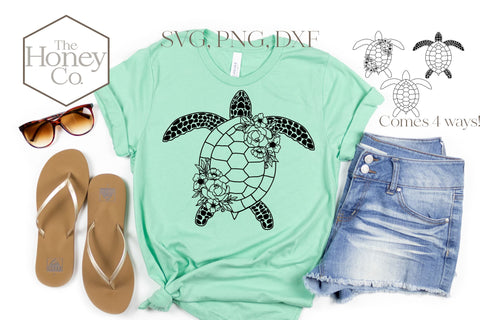 Sea Turtle SVG PNG DXF Floral Bundle SVG The Honey Company 