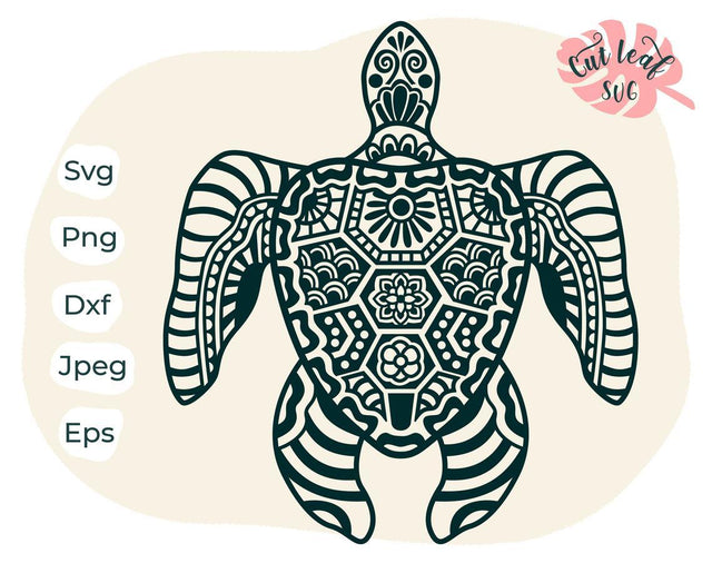 Sea turtle svg, turtle svg, zentangle svg, beach svg, summer svg, mandala svg, sea turtle clipart, turtles svg, ocean svg, sea life svg SVG CutLeafSvg 